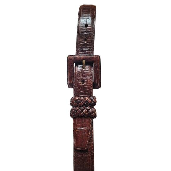 Brighton Belt Bundle Women's Sz S Brown Black Leathers Woven Textured Silver - Picture 3 of 13